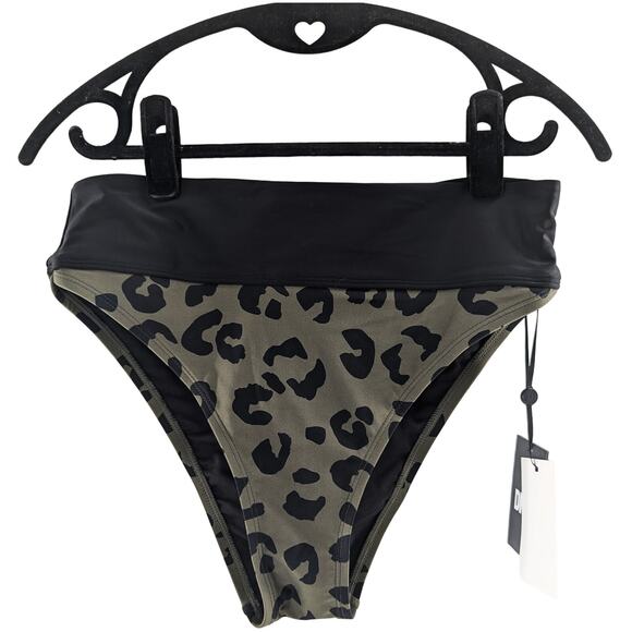 DKNY Swim Leopard Print Bikini Bottom High Waist - Picture 4 of 10